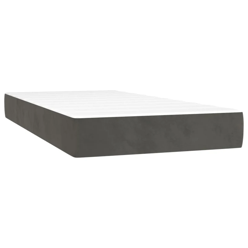 Cadre de lit LED avec sommier tête de lit matelas surmatelas 100x200 cm tissu velours gris foncé TDL0207755