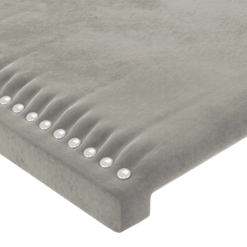 Tête de lit accessoire couchage chambre à coucher meuble avec rebord latéral 103 x 23 x 78/88 cm tissu velours gris clair TDL0205280