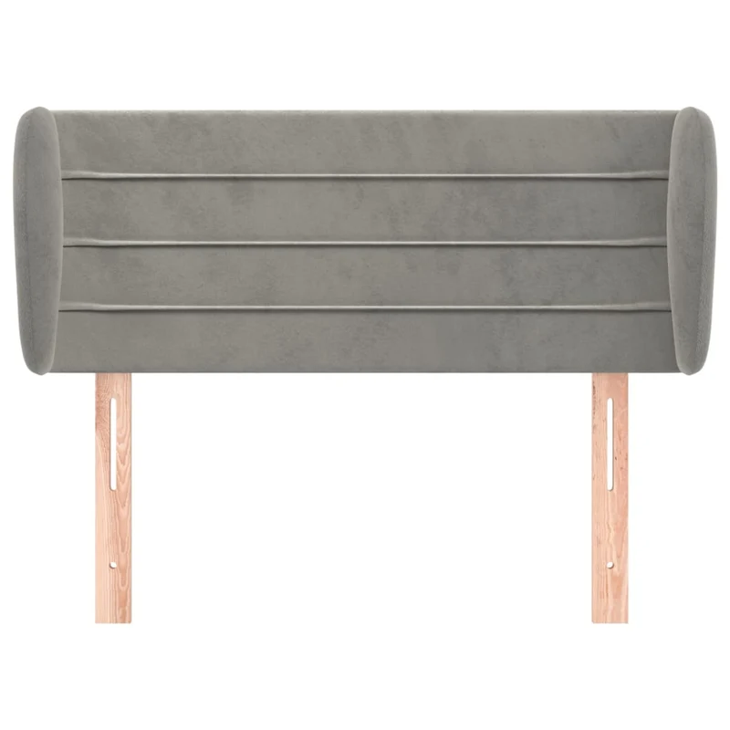Tête de lit accessoire couchage chambre à coucher meuble avec rebord latéral 103 x 23 x 78/88 cm tissu velours gris clair TDL0205276