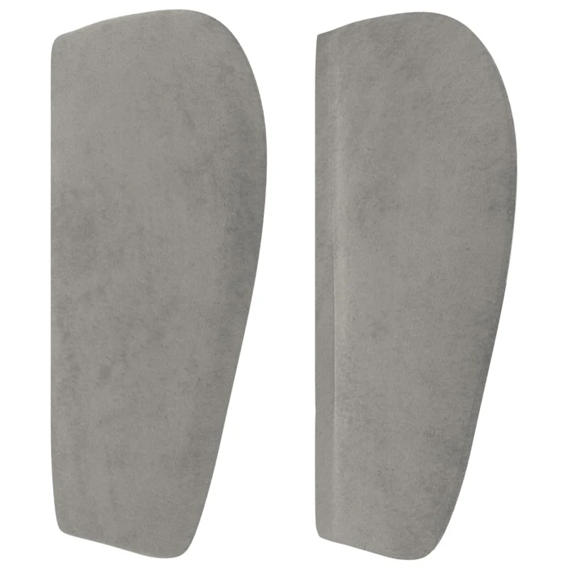Tête de lit accessoire couchage chambre à coucher meuble avec rebord latéral 103 x 23 x 78/88 cm tissu velours gris clair TDL0205276