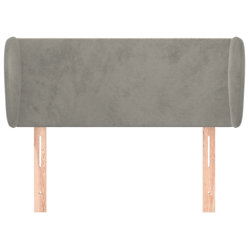 Tête de lit accessoire couchage chambre à coucher meuble avec rebord latéral 83 x 23 x 78/88 cm tissu velours gris clair TDL0205113