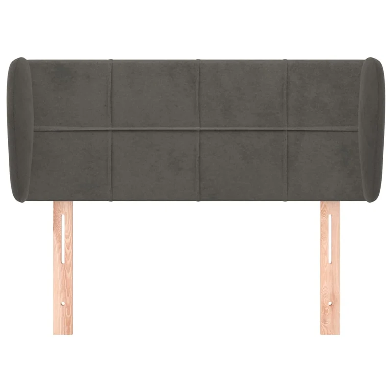 Tête de lit accessoire couchage chambre à coucher meuble avec rebord latéral 83 x 23 x 78/88 cm tissu velours gris foncé TDL0204878