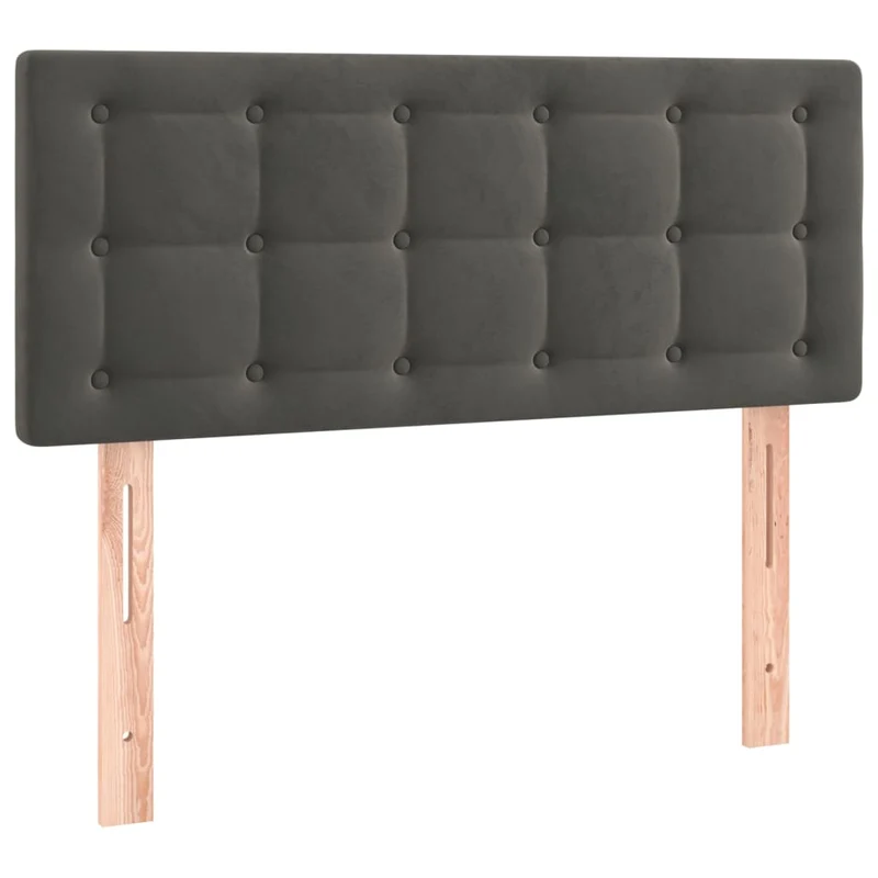 Tête de lit accessoire couchage chambre à coucher meuble 90 x 5 x 78/88 cm tissu velours gris foncé TDL0203164