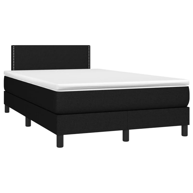 Cadre de lit LED avec sommier tête de lit matelas 120 x 200 cm tissu noir TDL0209298