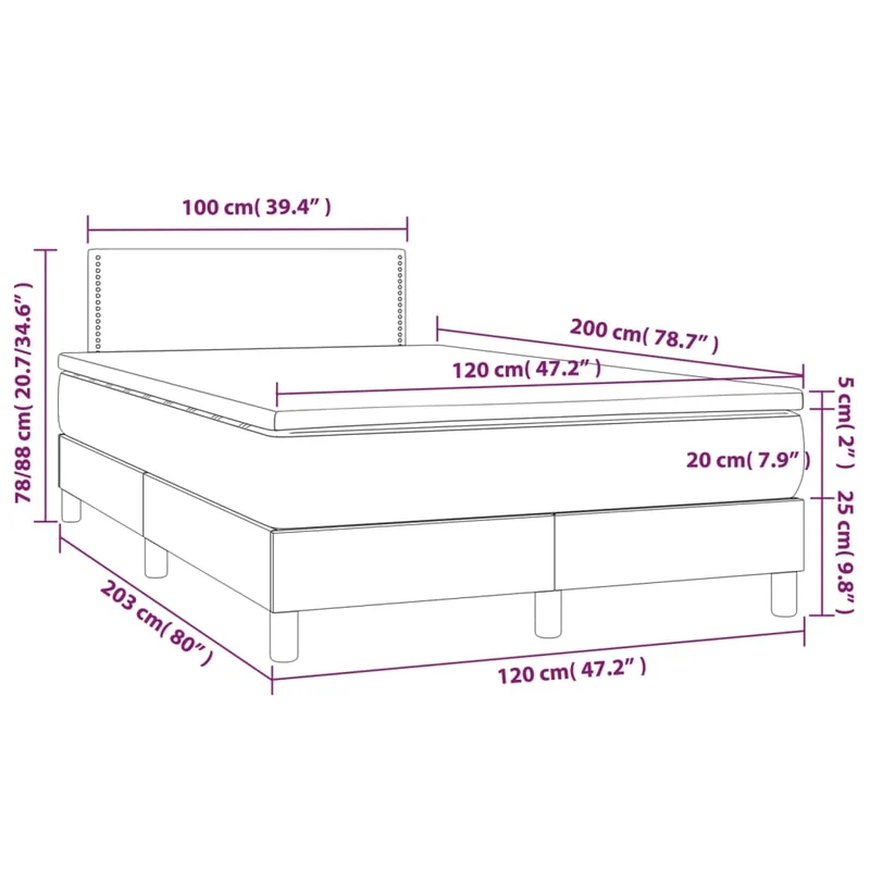 Cadre de lit LED avec sommier tête de lit matelas 120 x 200 cm tissu noir TDL0209298