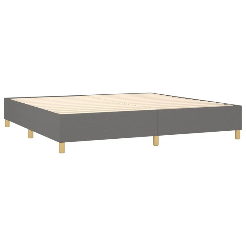 Cadre de lit LED avec sommier tête de lit matelas 200x200 cm tissu gris foncé TDL0208301