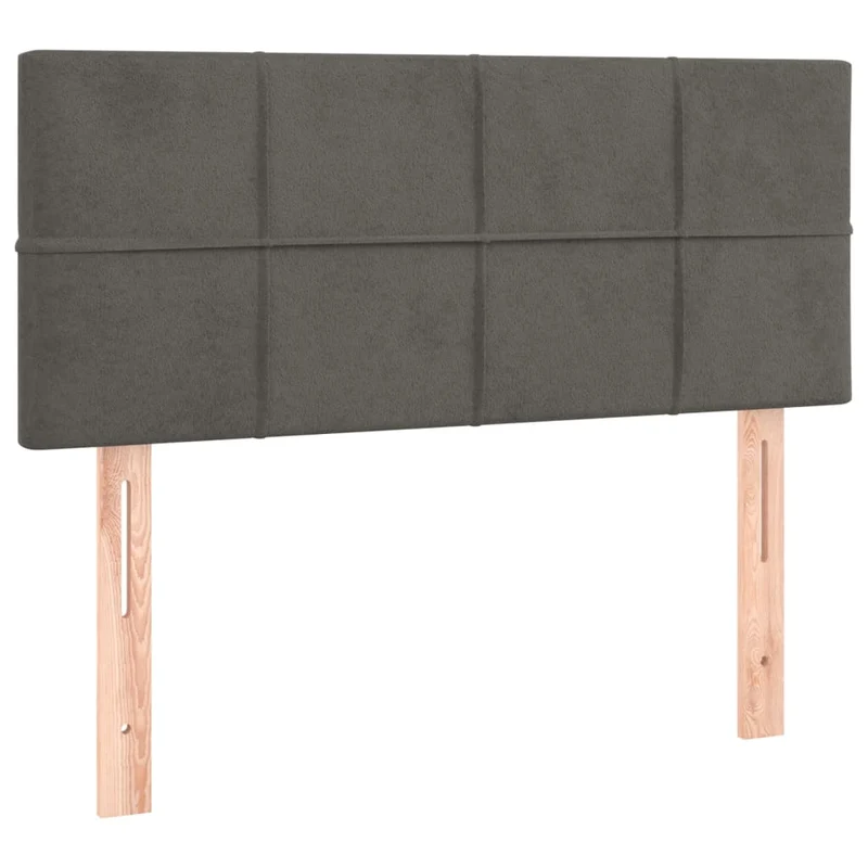 Cadre de lit LED avec sommier tête de lit matelas 80x200cm tissu velours gris foncé TDL0208269