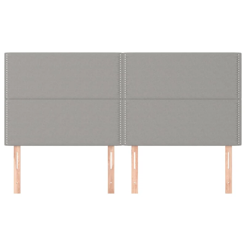 Tête de lit accessoire couchage chambre à coucher meuble en 4 parties 90 x 5 x 78/88 cm tissu gris clair TDL0206025