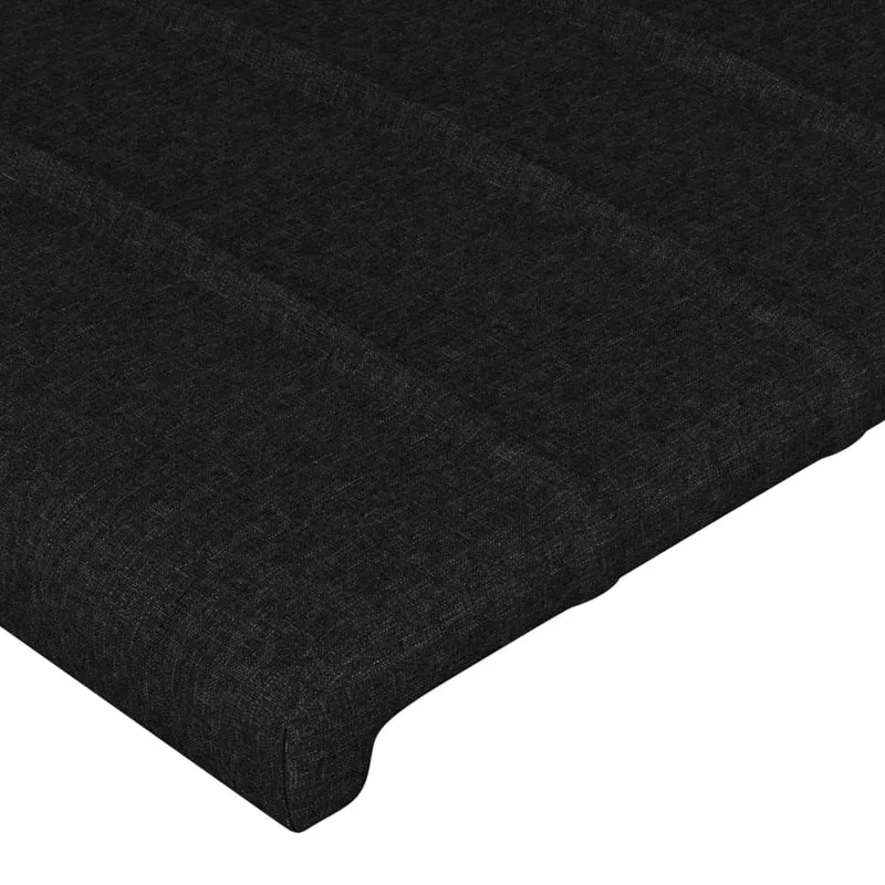 Tête de lit accessoire couchage chambre à coucher meuble 90 x 5 x 78/88 cm tissu noir TDL0202077