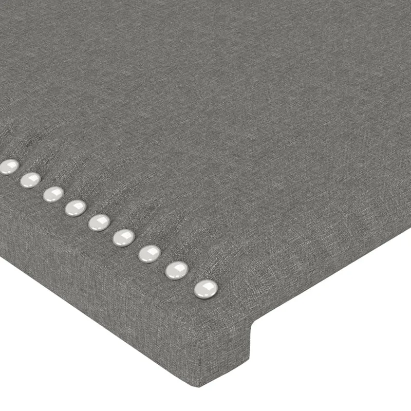Tête de lit accessoire couchage chambre à coucher meuble à LED 183 x 16 x 118/128 cm tissu gris foncé TDL0201097