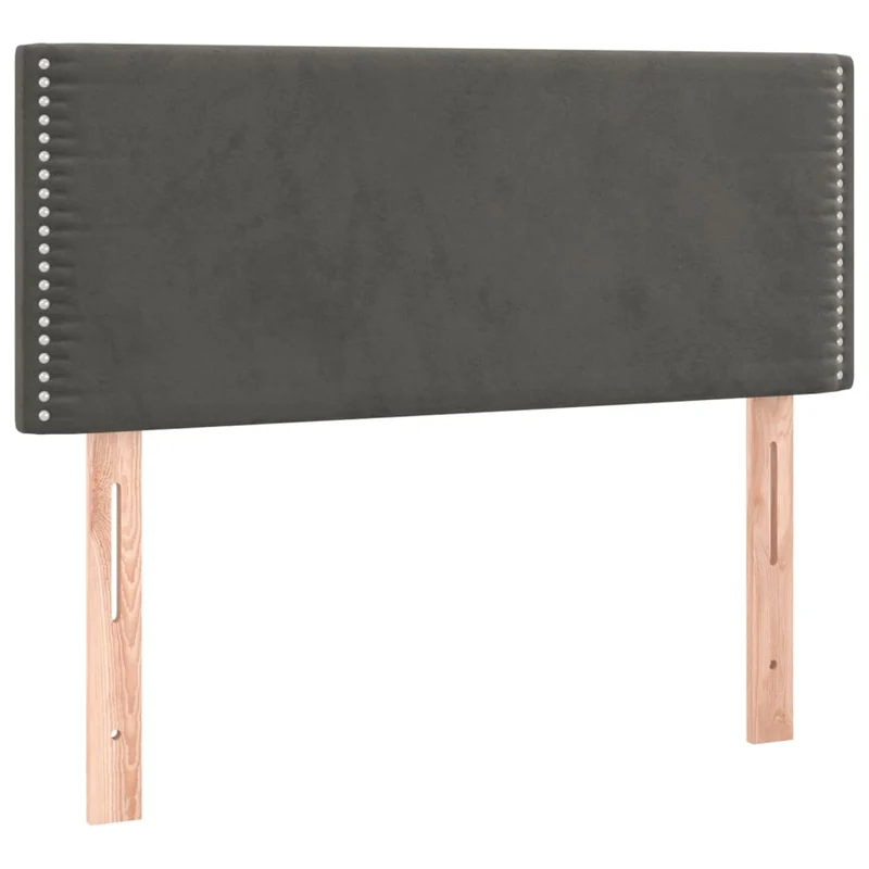 Cadre de lit LED avec sommier tête de lit matelas 90x190cm tissu velours gris foncé TDL0208263