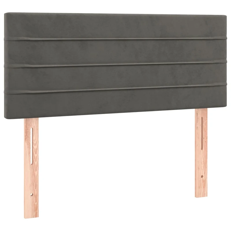 Cadre de lit LED avec sommier tête de lit matelas surmatelas 100x200 cm tissu velours gris foncé TDL0207748