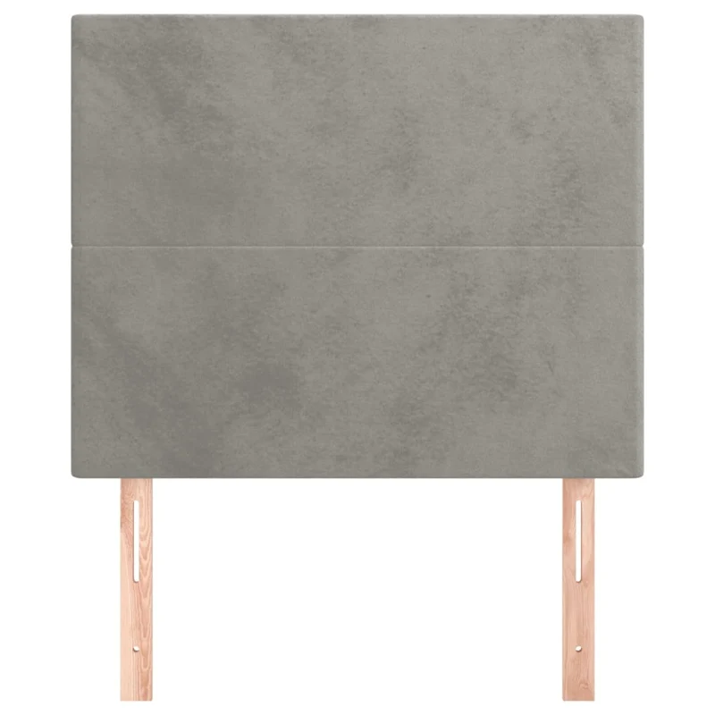 Tête de lit accessoire couchage chambre à coucher meuble en 2 parties 90 x 5 x 78/88 cm tissu velours gris clair TDL0206401