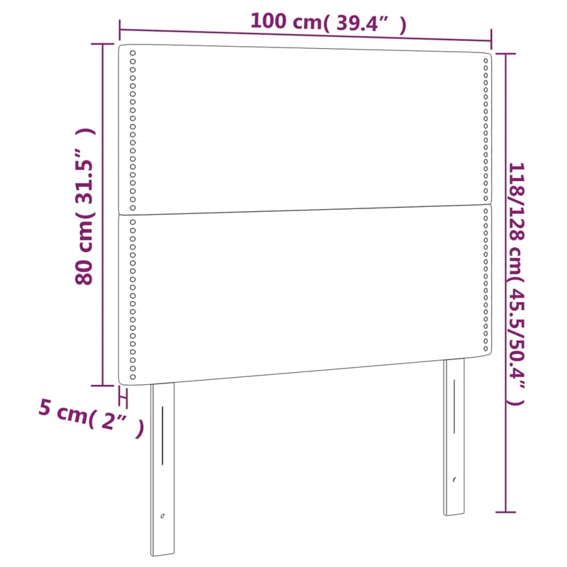 Tête de lit accessoire couchage chambre à coucher meuble en 2 parties 100 x 5 x 78/88 cm tissu noir TDL0206276