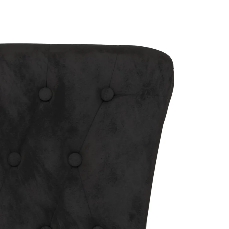 Chaise à dossier haut en velours noir dossier capitonné DEC026249