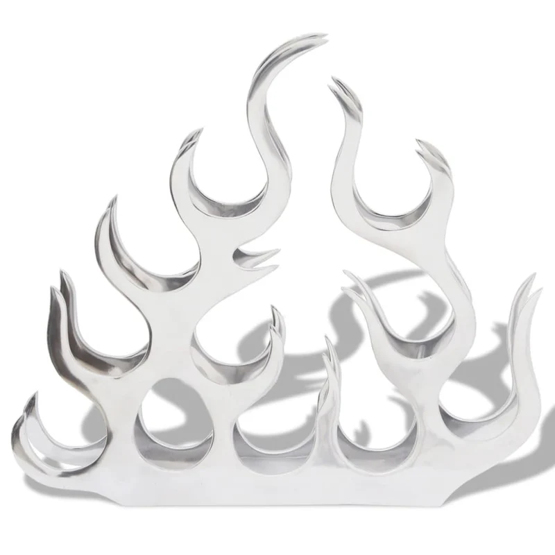 Casier range bouteilles étagère de rangement vin pour 11 bouteilles argenté aluminium DEC024288