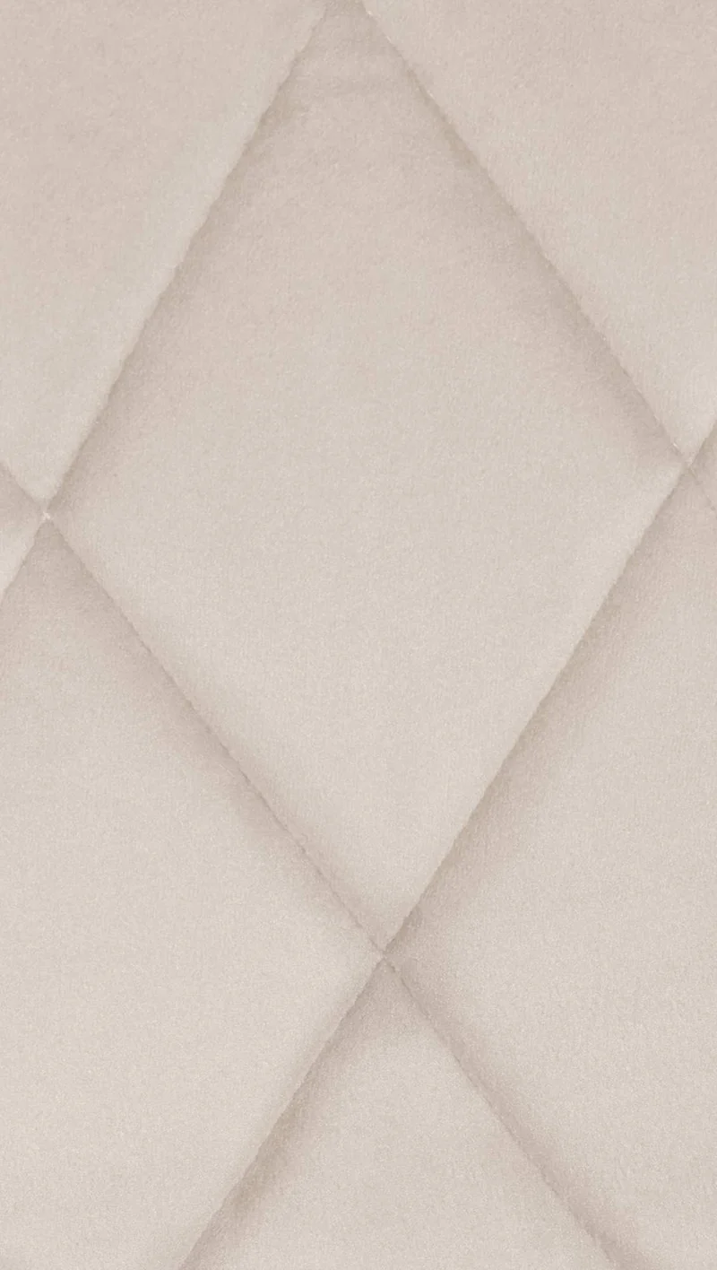 Tabouret de bar en velours crème coutures décoratives pivotant support métal chromé TDB10675
