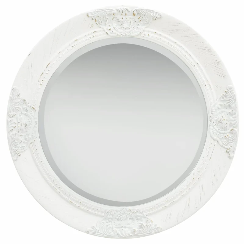 Miroir mural rond style baroque 50 cm Blanc DEC022886