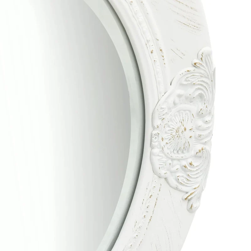 Miroir mural rond style baroque 50 cm Blanc DEC022886