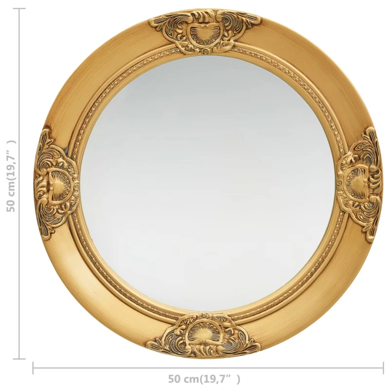 Miroir mural rondstyle baroque 50 cm Doré DEC022887