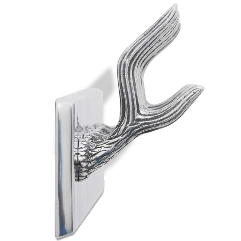 Porte-manteau mural en aluminium argent avec 6 crochets 49x9x18 cm DEC024184