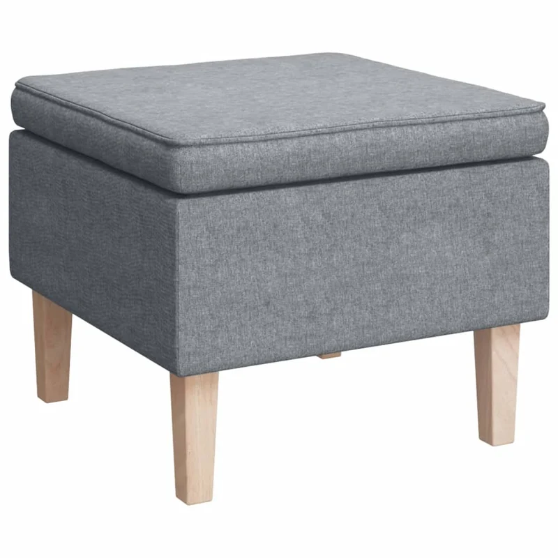 Fauteuil lounge design moderne avec pieds à bascule et tabouret gris clair tissu gris DEC026828