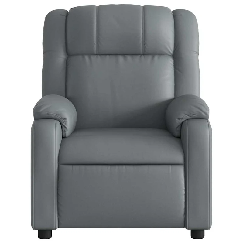 Fauteuil de relaxation TV fonction massage inclinable électrique 6 points de massage en PVC gris DEC027177