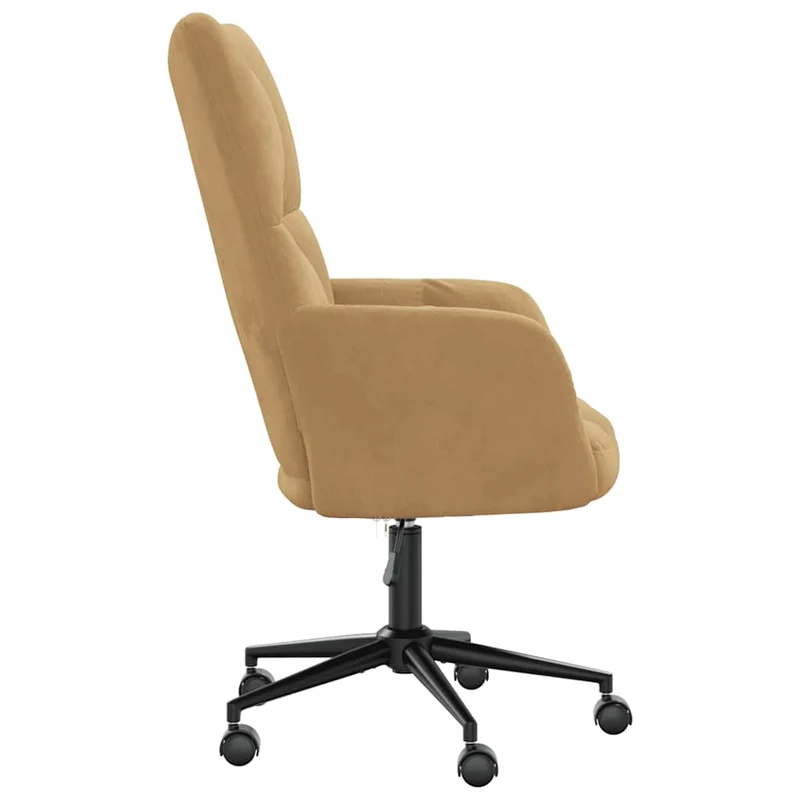 Fauteuil lounge chaise de canapé sur roulettes design moderne en velours marron DEC026725