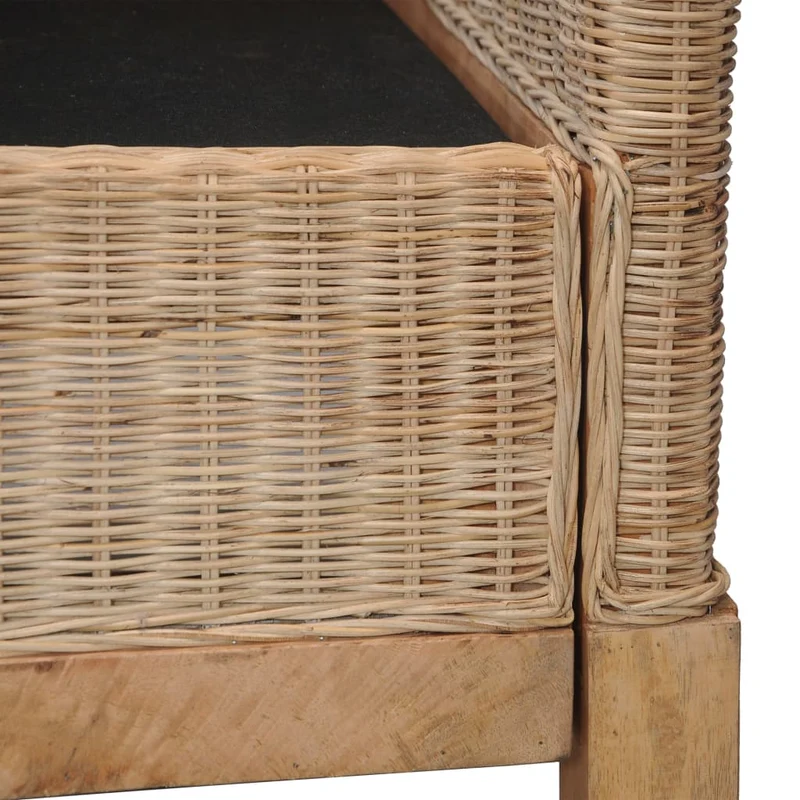Fauteuil lounge design moderne design rustique avec coussins rotin naturel brun DEC026825