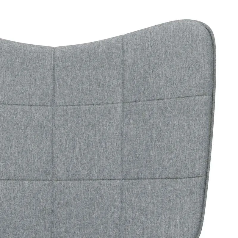 Fauteuil lounge chaise de canapé design moderne avec repose-pied en tissu gris clair DEC026571