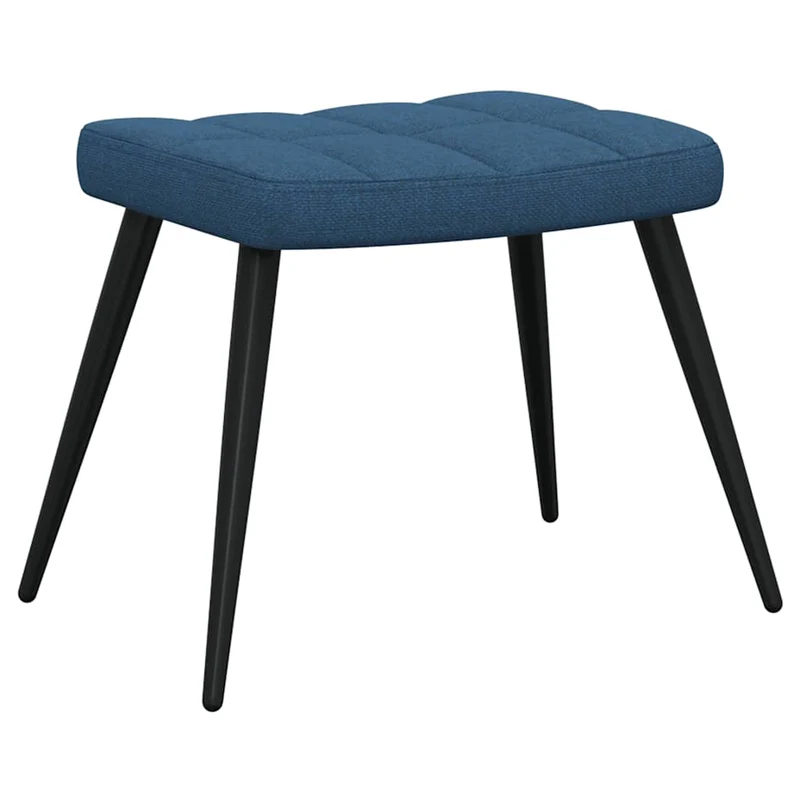 Fauteuil lounge chaise de canapé design moderne avec repose-pied en tissu bleu DEC026562
