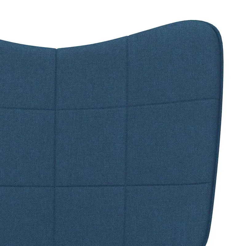 Fauteuil lounge chaise de canapé design moderne avec repose-pied en tissu bleu DEC026562