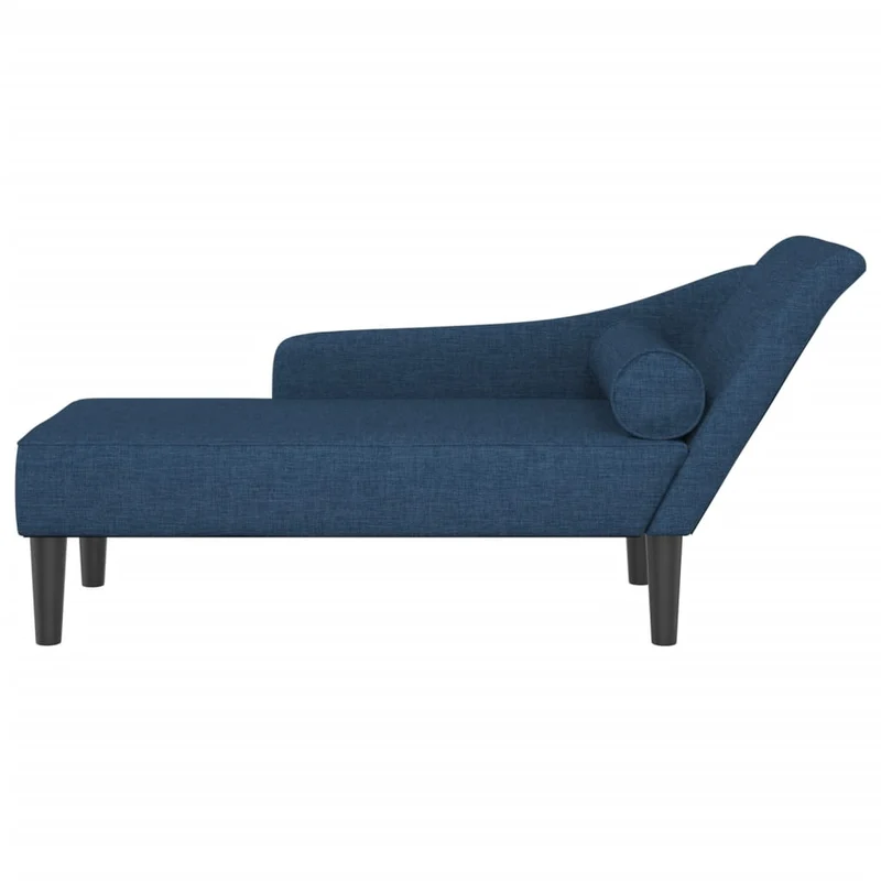 Méridienne chaise longue pour intérieur avec coussins en tissu bleu DEC026061