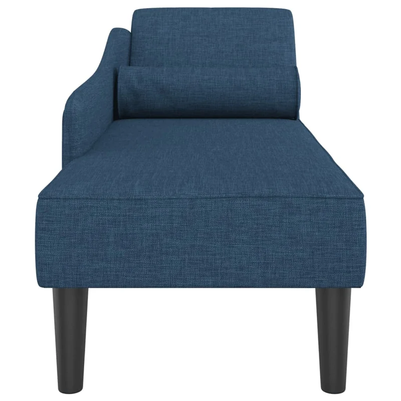 Méridienne chaise longue pour intérieur avec coussins en tissu bleu DEC026061