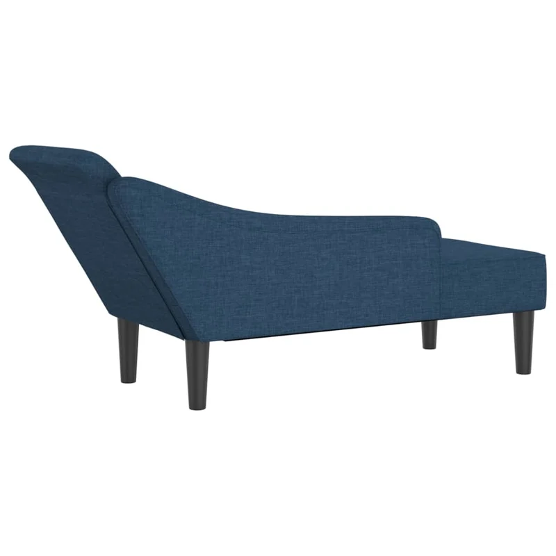 Méridienne chaise longue pour intérieur avec coussins en tissu bleu DEC026061