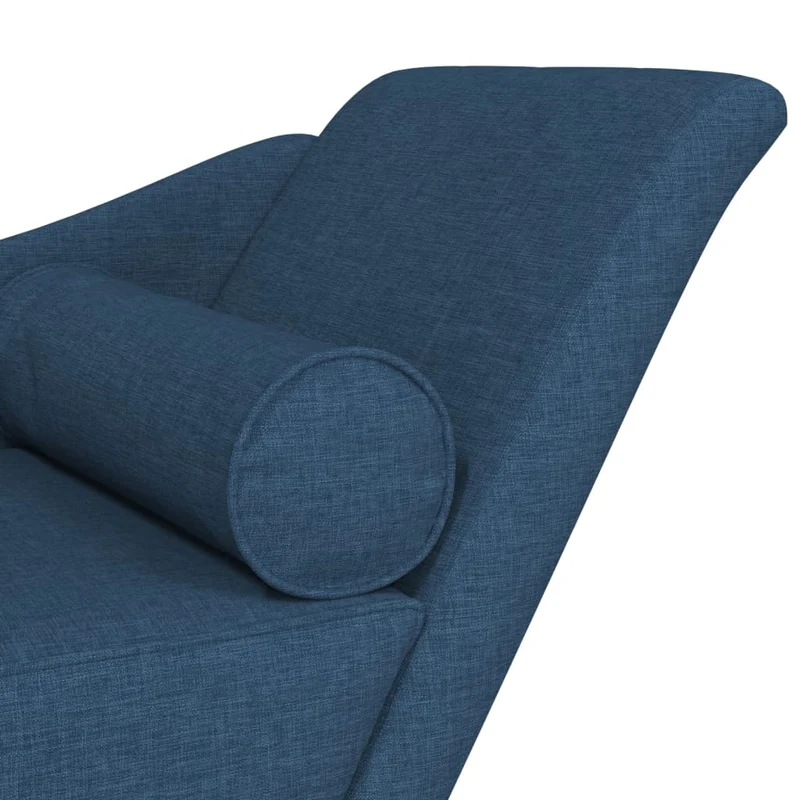 Méridienne chaise longue pour intérieur avec coussins en tissu bleu DEC026061