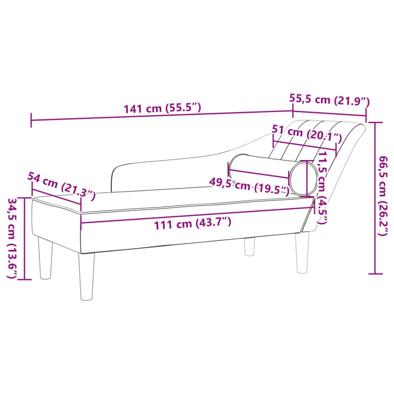 Méridienne chaise longue pour intérieur avec coussins en tissu bleu DEC026061