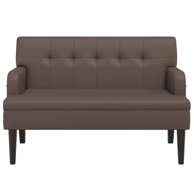 Banquette banc avec dossier capitonné 112 x 65,5 x 75 cm PVC marron DEC024650