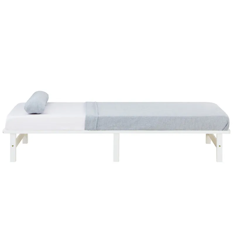 Lit palette avec sommier à lattes 90x200 cm en bois massif blanc LIT06241
