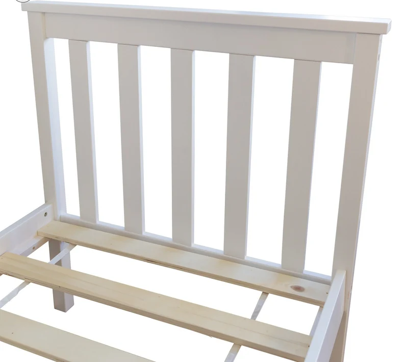 Lit pour enfant 70x140cm avec sommier à lattes en bois blanc LIT06080
