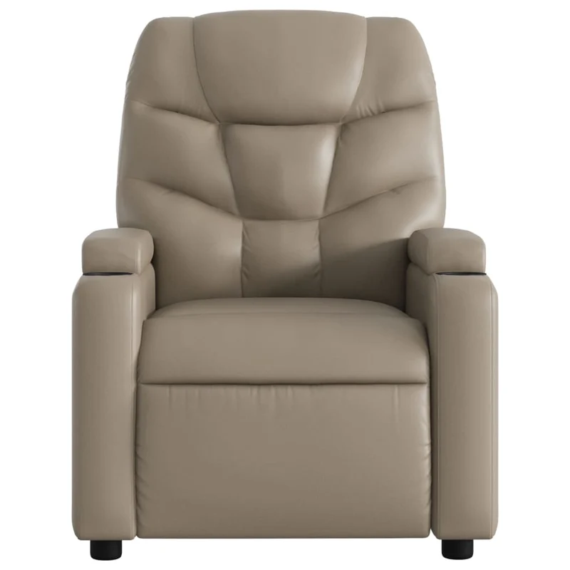 Fauteuil de relaxation TV fonction massage inclinable électrique 6 points de massage PVC couleur cappuccino DEC027138