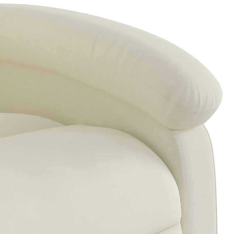 Fauteuil de relaxation TV fonction massage inclinable 6 points de massage en velours crème DEC026897