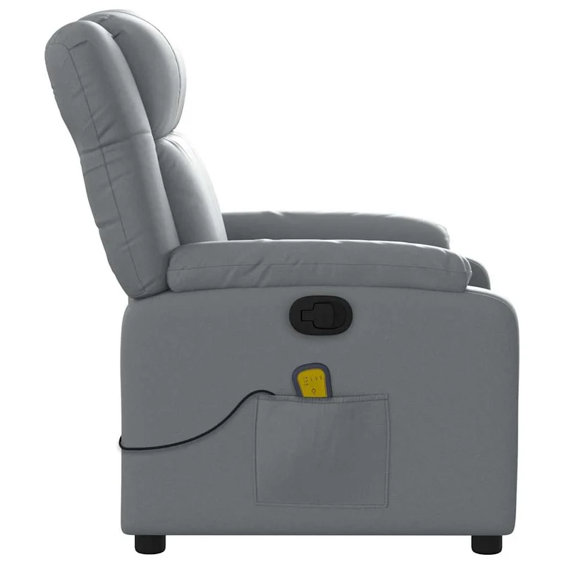 Fauteuil de relaxation TV fonction massage inclinable 6 points de massage en PVC gris DEC026978