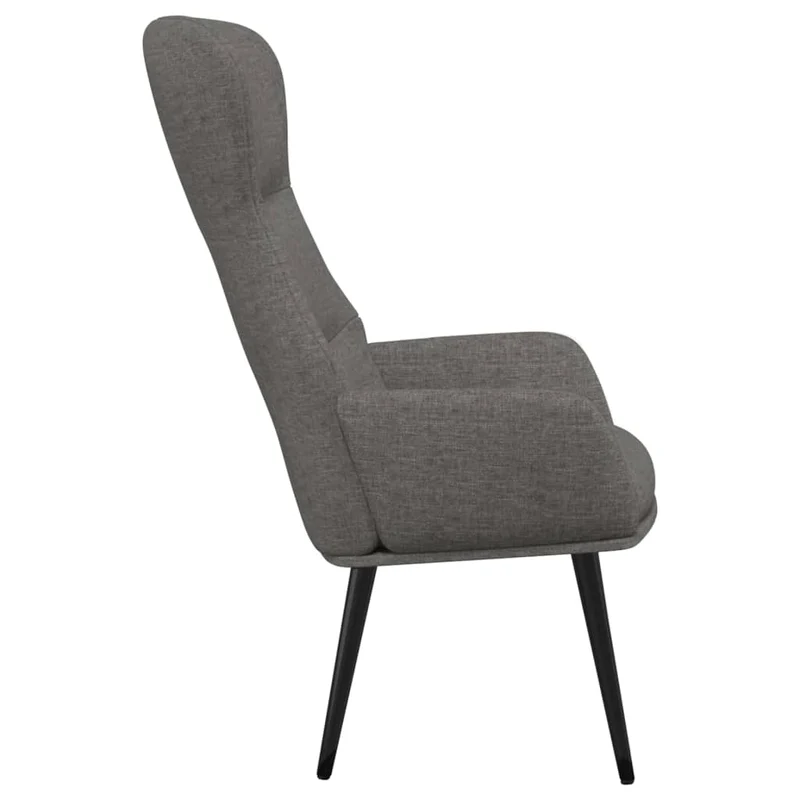 Fauteuil chaise de canapé design moderne en tissu gris clair et métal DEC026664
