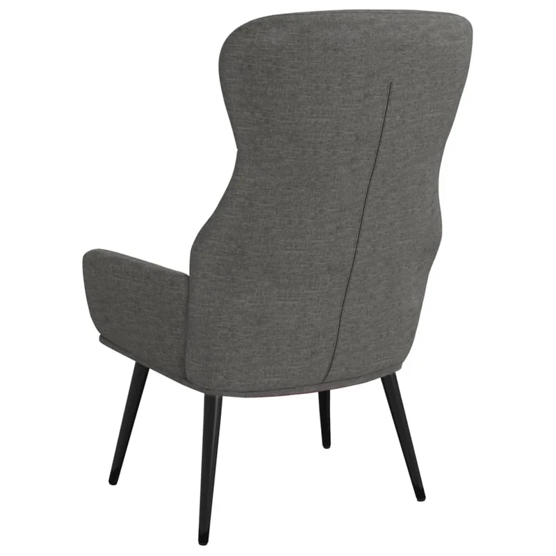 Fauteuil chaise de canapé design moderne en tissu gris clair et métal DEC026664