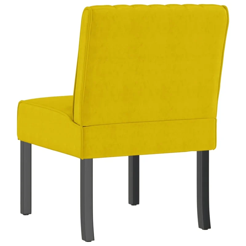 Fauteuil sans accoudoirs dossier bas en velours jaune DEC026276
