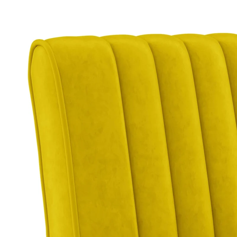 Fauteuil sans accoudoirs dossier bas en velours jaune DEC026276