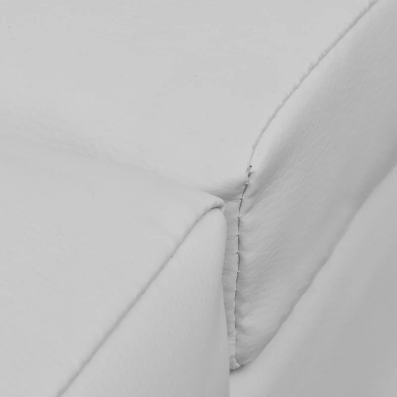 Méridienne chaise longue pour intérieur en PVC blanc et acier DEC026114