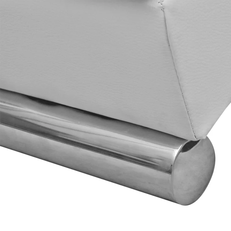 Méridienne chaise longue pour intérieur en PVC blanc et acier DEC026114