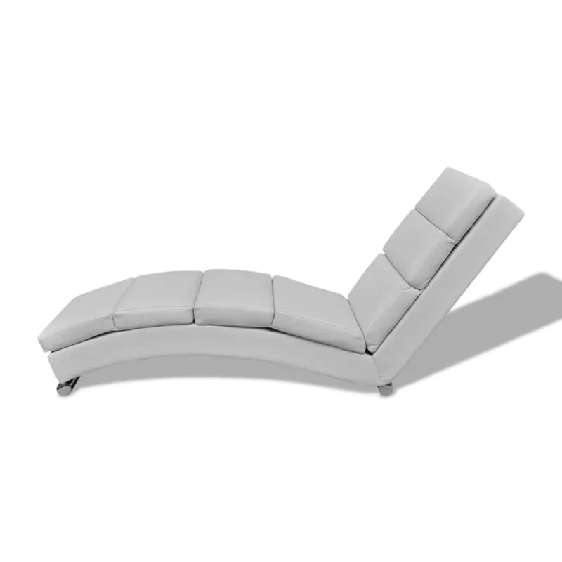 Méridienne chaise longue pour intérieur en PVC blanc et acier DEC026114